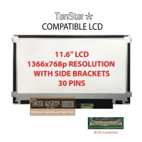   TanStar Compatible 11.6" Laptop LCD Screen 1366x768p 30 Pins with Brackets [TSTPC11.6-03]